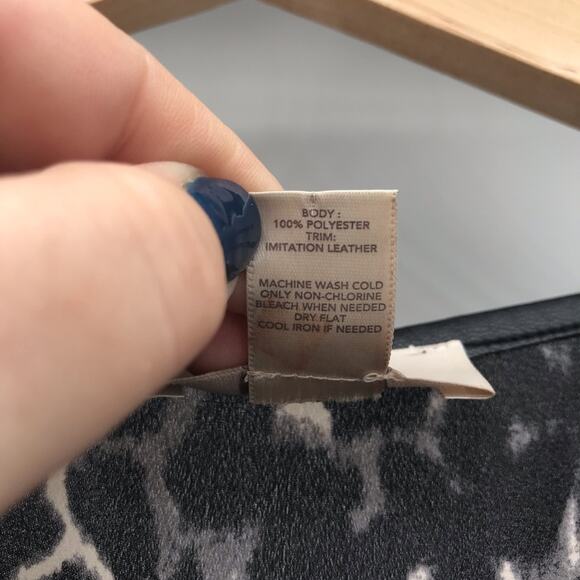 Loft Leopard Print Top Womens Medium V Neck Faux Leather Trim Long Sleeve - Picture 6 of 11